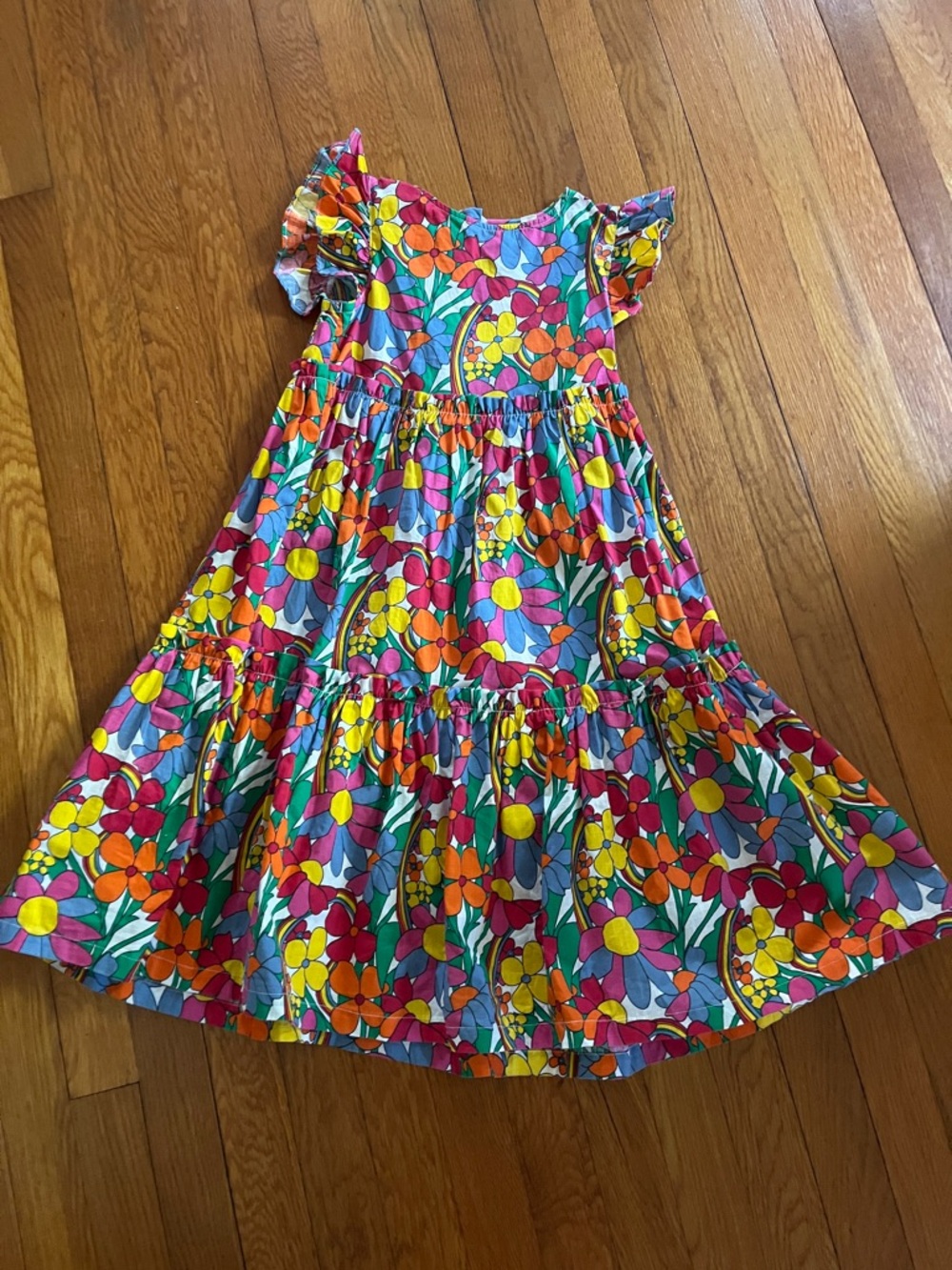 EUC Little Bird Floral Ruffle Sleeve Dress - Multicolor size 7